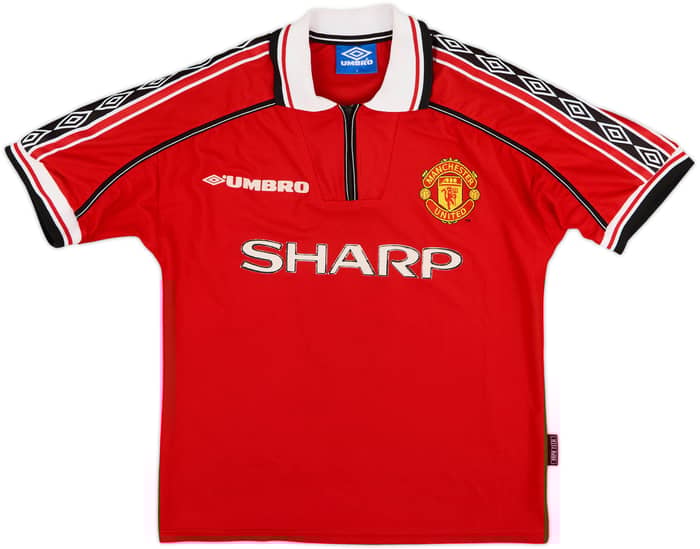 1998-00 Manchester United Home Shirt Cole #9 - 7/10 - (Y)