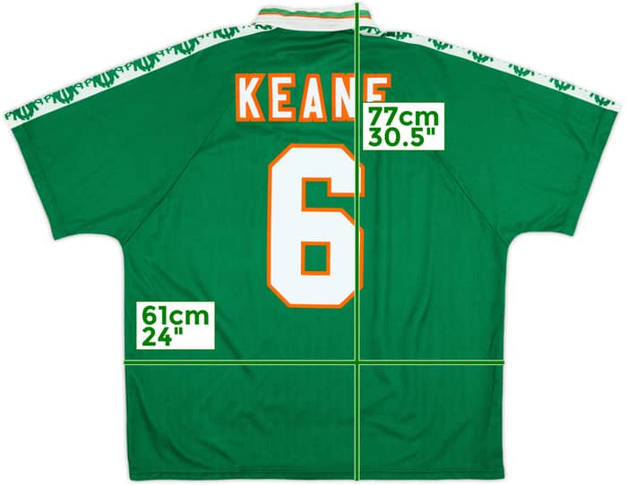1996-98 Ireland Home Shirt Keane #6 - 10/10 - (XXL)