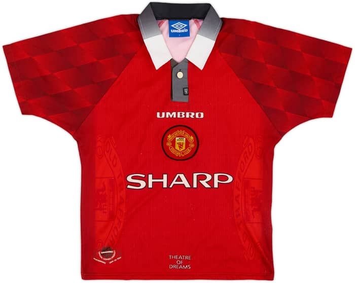 1996-98 Manchester United Home Shirt Beckham #10 - 8/10 - (Y)