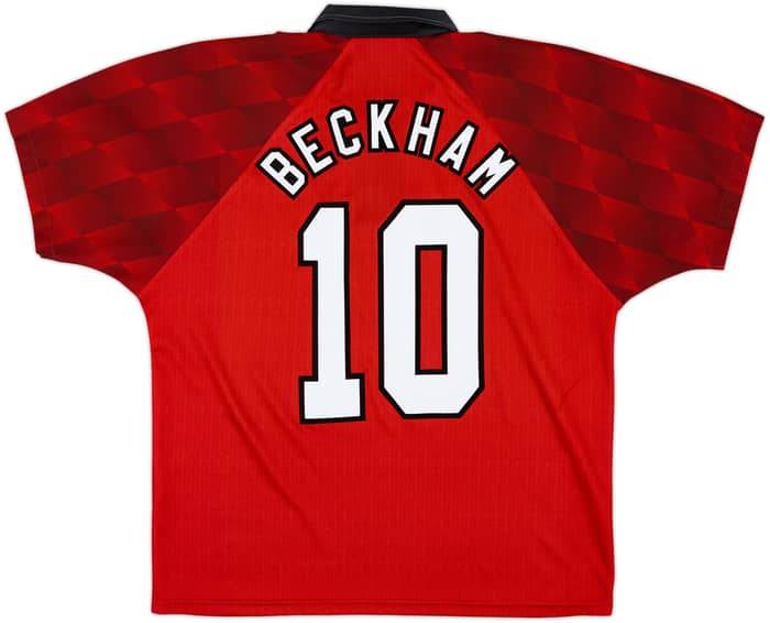 1996-98 Manchester United Home Shirt Beckham #10 - 8/10 - (M)