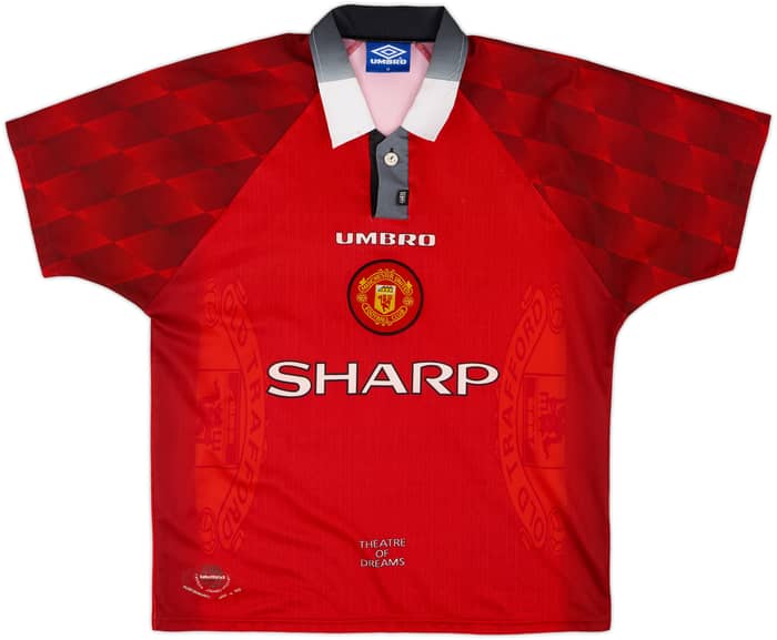 1996-98 Manchester United Home Shirt Beckham #10 - 8/10 - (M)