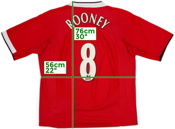 2004-06 Manchester United Home Shirt Rooney #8 - 7/10 - (XL)