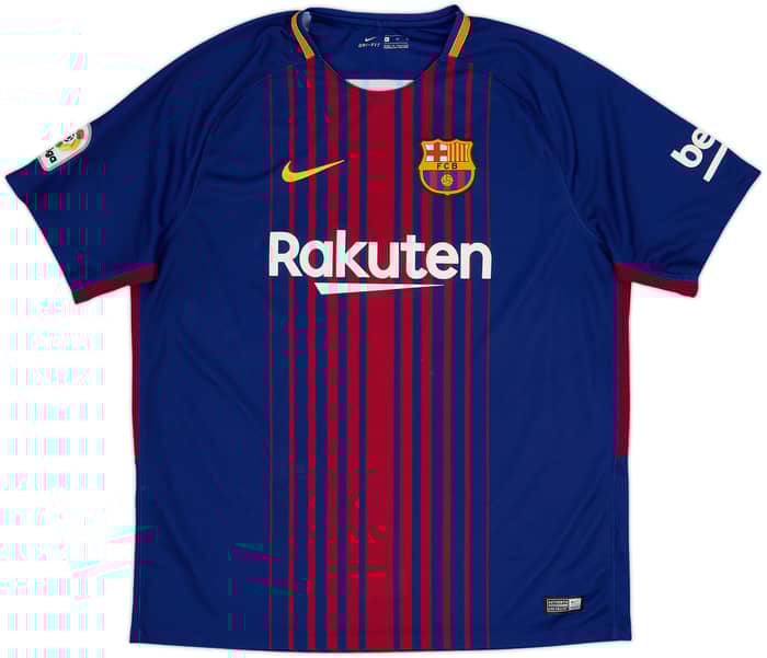 2017-18 Barcelona Home Shirt Suarez #9 - 7/10 - (XL)