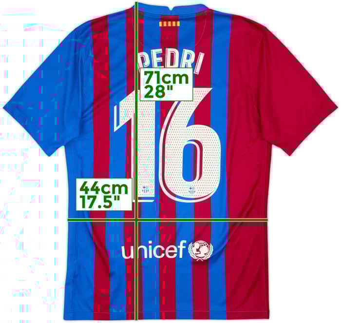 2021-22 Barcelona Home Shirt Pedri #16 - 9/10 - (S)