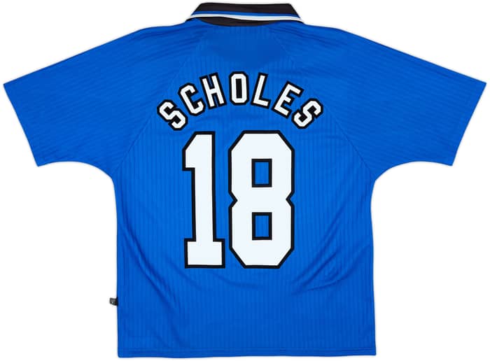 Camiseta de la tercera equipación del Manchester United 1996-98 Scholes #18 - 9/10 - (Y)