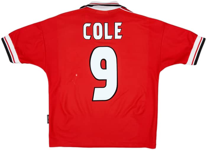 1998-00 Manchester United Home Shirt Cole #9 - 8/10 - (Y)