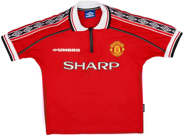 1998-00 Manchester United Home Shirt Cole #9 - 8/10 - (Y)