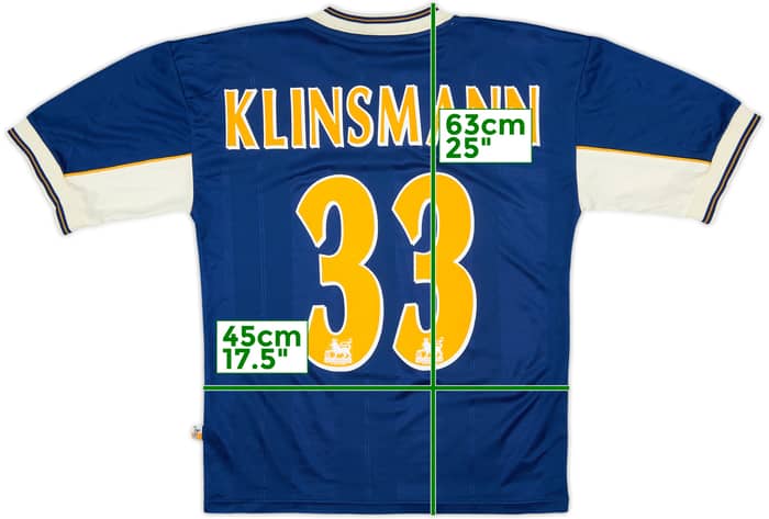 1997-98 Tottenham Away Shirt Klinsmann #33 - 8/10 - (Y)