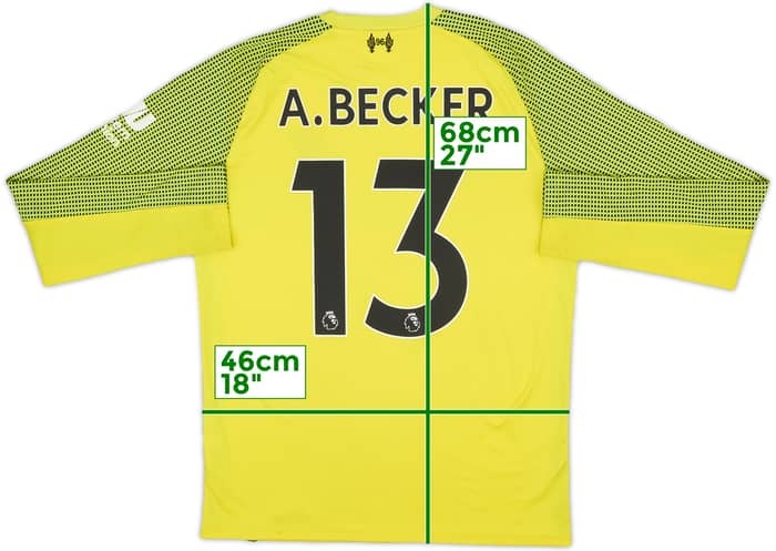 2018-19 Liverpool GK Shirt A.Becker #13 - 6/10 - (S)