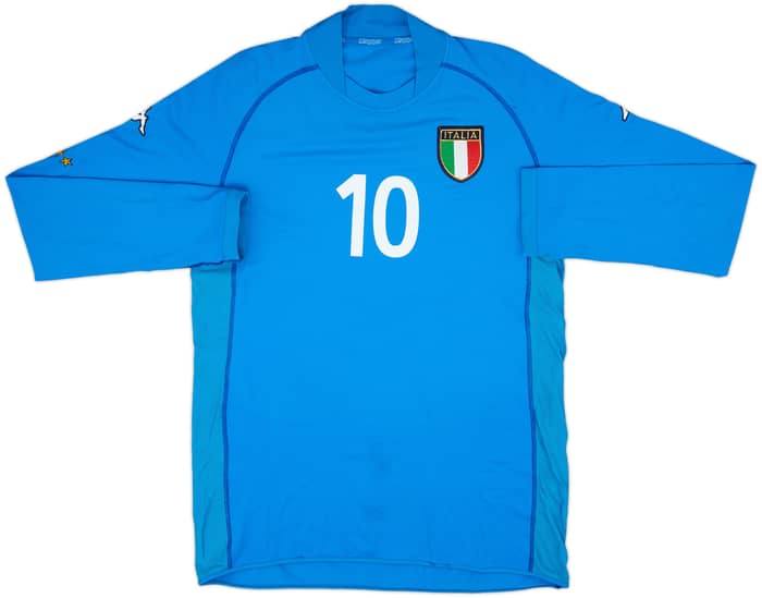 2002 Italy Home L/S Shirt Totti #10 - 8/10 - (XL)