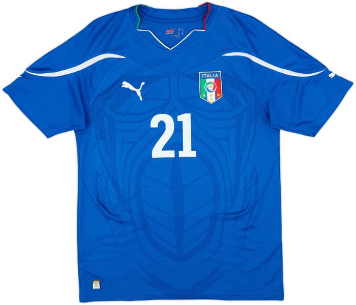 2010-12 Italy Home Shirt Pirlo #21 - 9/10 - (M)