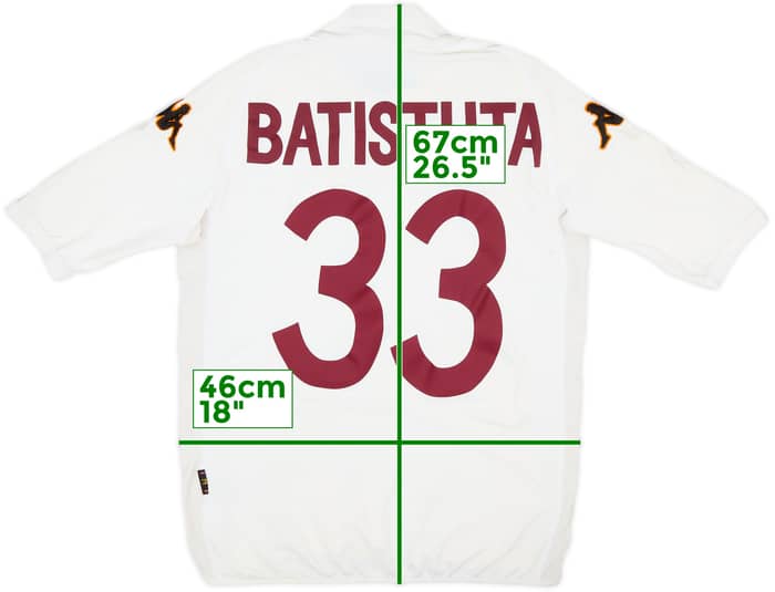 2002-03 Roma Away Shirt Batistuta #33 - 6/10 - (M)