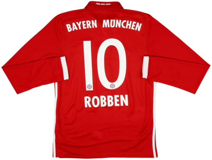 2016-17 Bayern Munich Home L/S Shirt Robben #10 - 9/10 - (S)