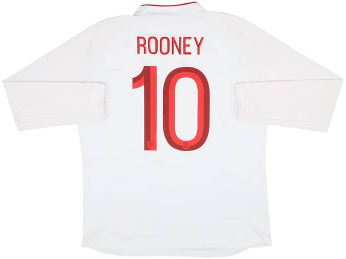 2012-13 England Home L/S Shirt Rooney #10 - 7/10 - (L)