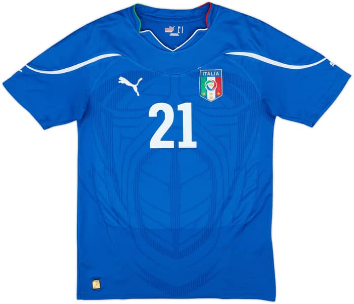2010-12 Italy Home Shirt Pirlo #21 - 9/10 - (S)