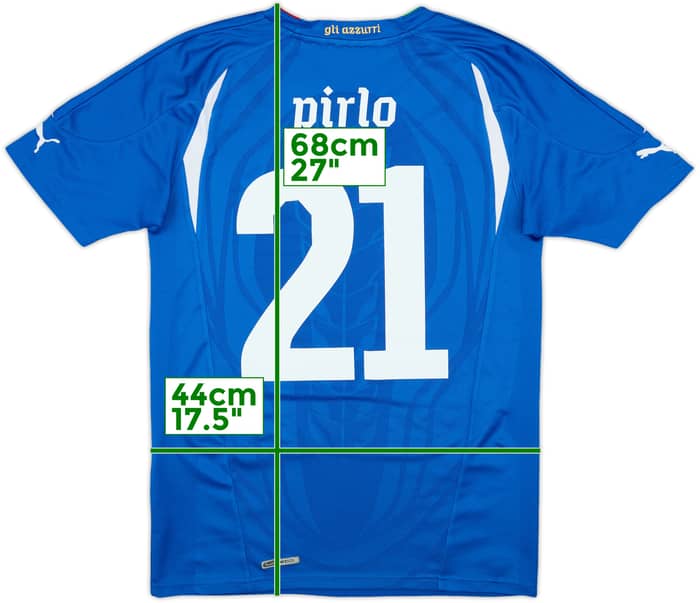 2010-12 Italy Home Shirt Pirlo #21 - 9/10 - (S)