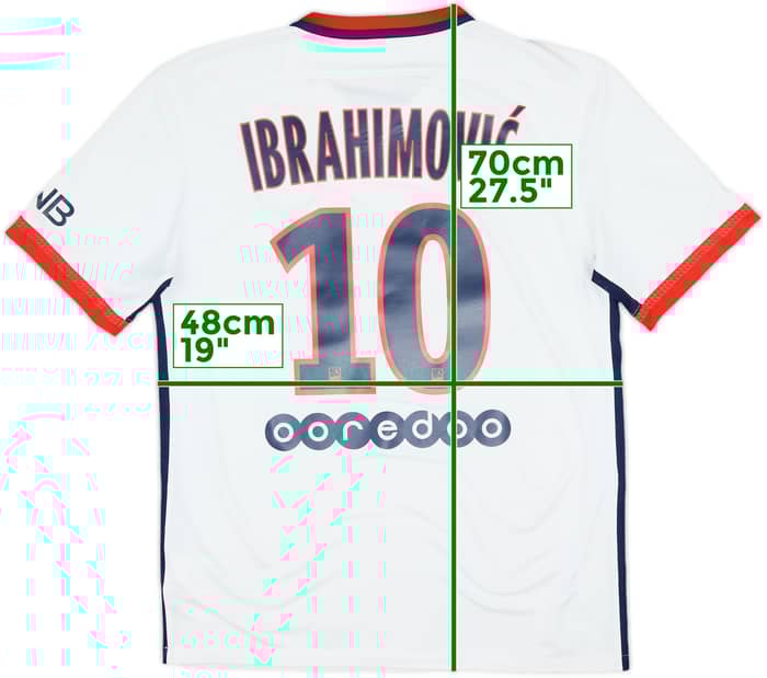 2015-16 Paris Saint-Germain Away Shirt Ibrahimovic #10 - 7/10 - (M)