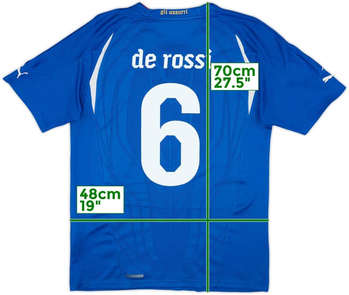 2010-12 Italy Home Shirt De Rossi #6 - 6/10 - (M)