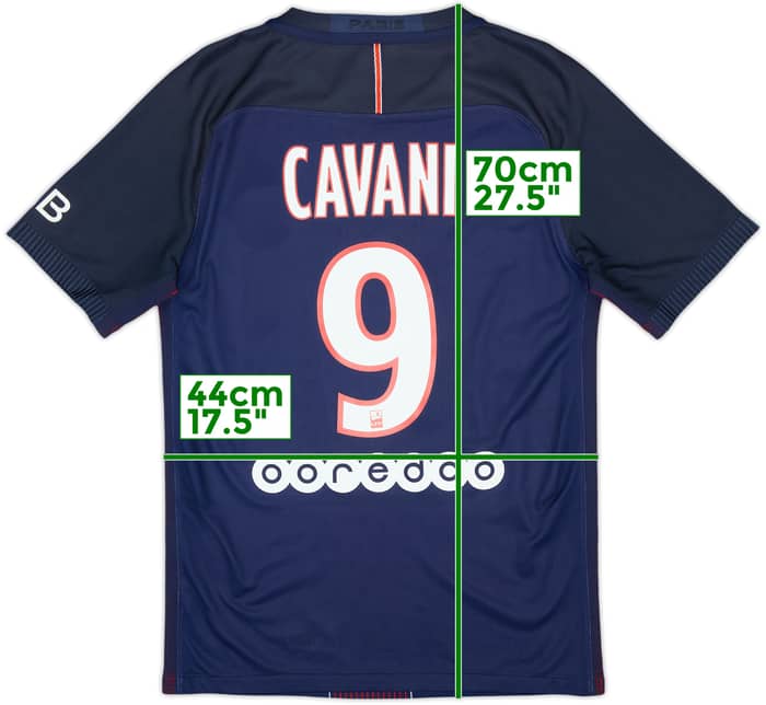 2016-17 Paris Saint-Germain Authentic Home Shirt Cavani #9 - 8/10 - (S)
