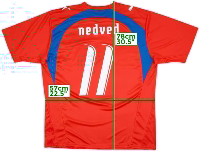 2006-08 Czech Republic Basic Home Shirt Nedved #11 - 10/10 - (XL)