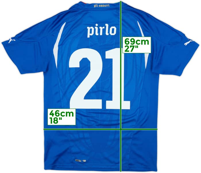 2010-12 Italy Home Shirt Pirlo #21 - 8/10 - (S)
