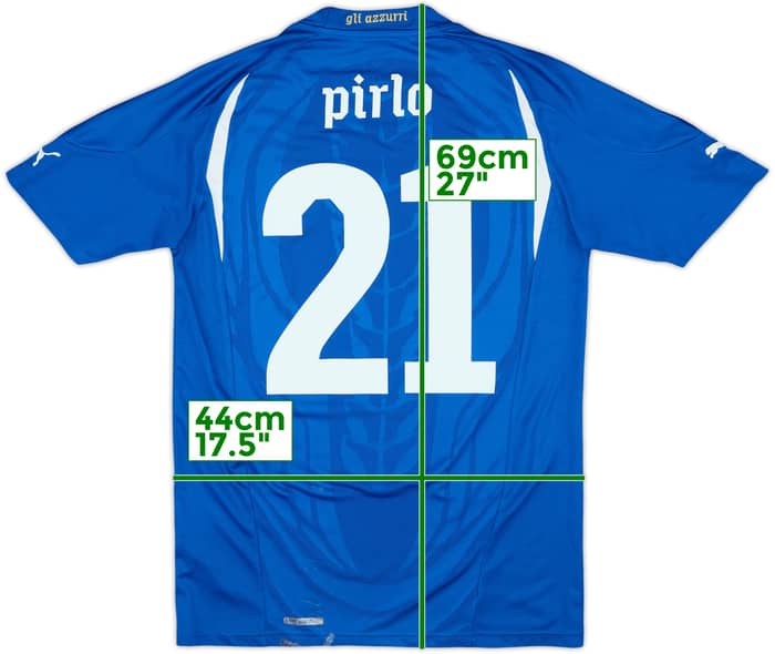 2010-12 Italy Home Shirt Pirlo #21 - 7/10 - (S)