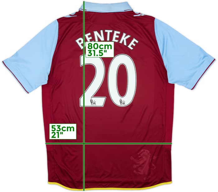 2012-13 Aston Villa Home Shirt Benteke #20 - 7/10 - (L)