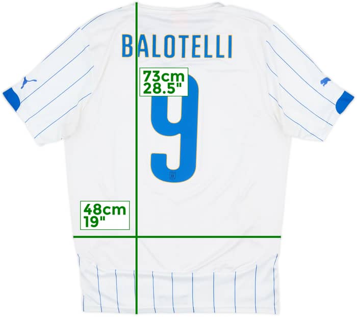 2014-15 Italy Away Shirt Balotelli #9 - 8/10 - (L)