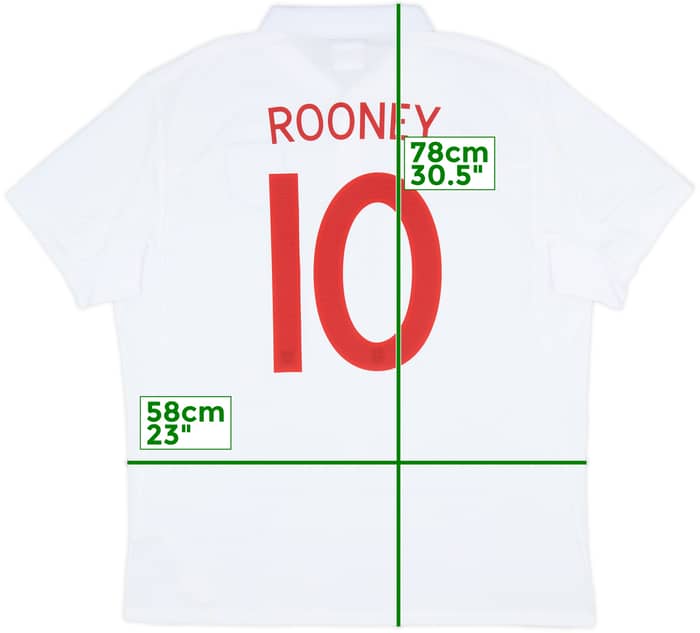 2009-10 England Home Shirt Rooney #10 (XL)