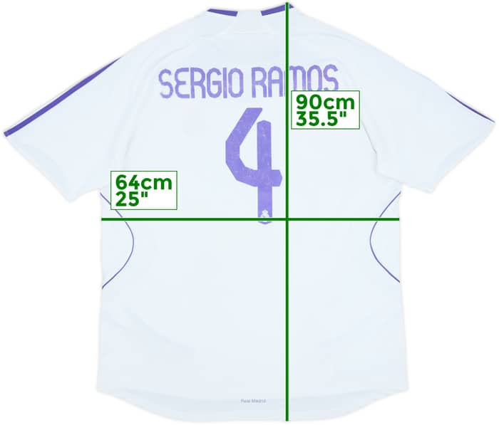 2007-08 Real Madrid Home Shirt Sergio Ramos #4 - 6/10 - (XXL)