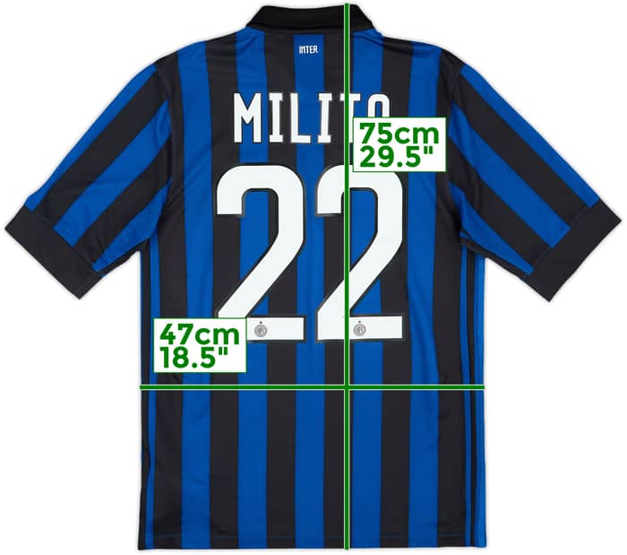 2011-12 Inter Milan Home Shirt Milito #22 - 6/10 - (S)