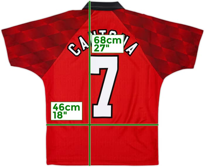1996-98 Manchester United Home Shirt Cantona #7 - 8/10 - (Y)