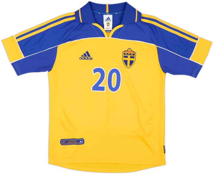 2000-02 Sweden Home Shirt Larsson #20 - 10/10 - (L.Boys)