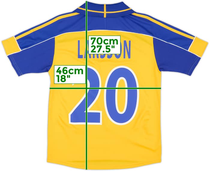 2000-02 Sweden Home Shirt Larsson #20 - 10/10 - (L.Boys)