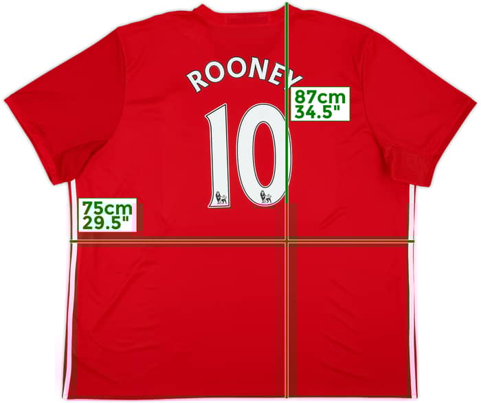 2016-17 Manchester United Home Shirt Rooney #10 (4XL)