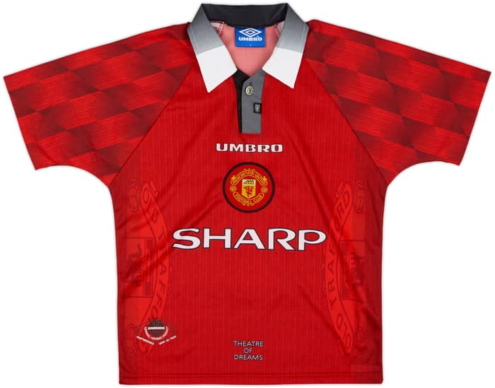 1996-98 Manchester United Home Shirt Cantona #7 - 8/10 - (Y)
