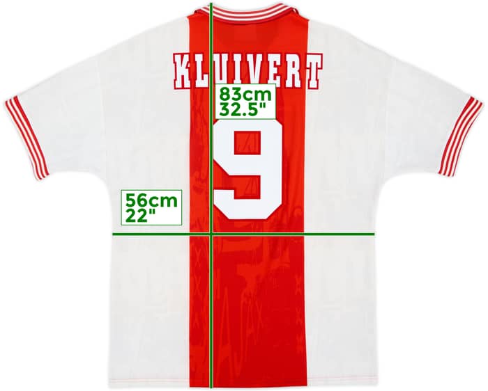 1996-97 Ajax Home Shirt Kluivert #9 - 6/10 - (XL)