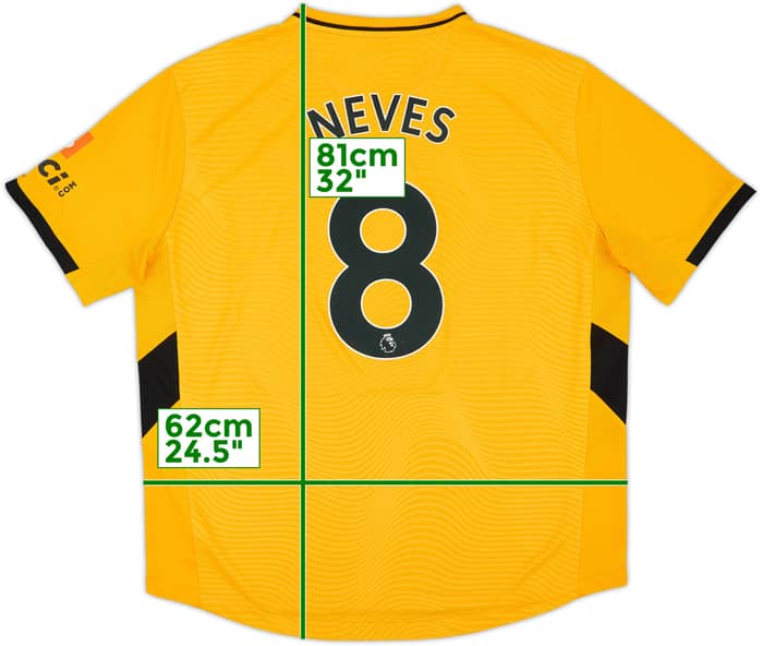 2021-22 Wolves Home Shirt Neves #8 - 8/10 - (XXL)