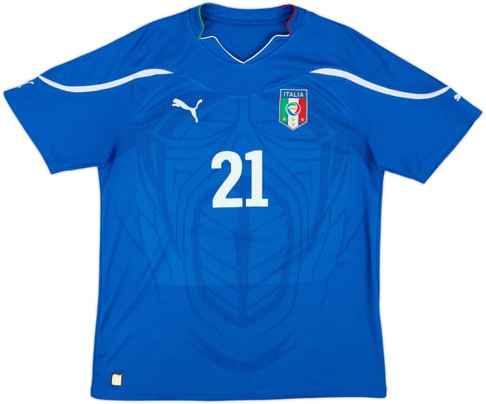 2010-12 Italy Home Shirt Pirlo #21 - 8/10 - (L)