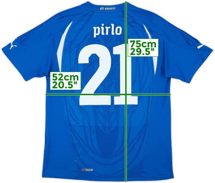 2010-12 Italy Home Shirt Pirlo #21 - 8/10 - (L)
