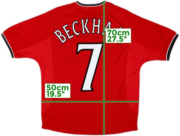 2000-02 Manchester United Home Shirt Beckham #7 - 8/10 - (Y)
