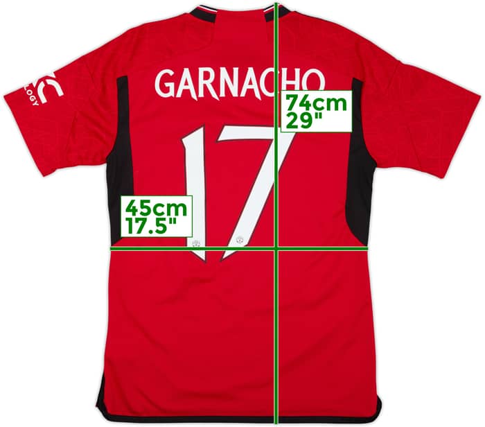 2023-24 Manchester United Home Shirt Garnacho #17 - 8/10 - (M)