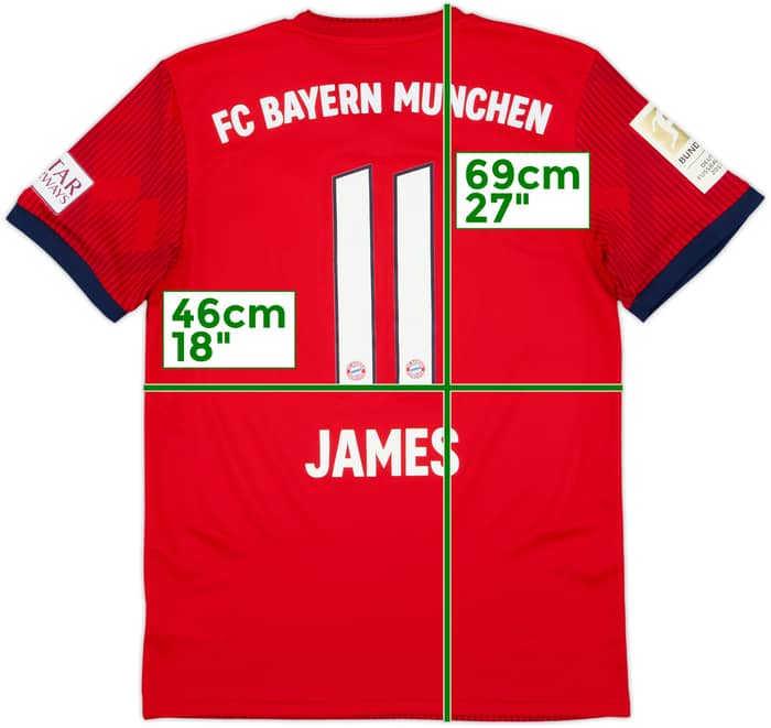 2018-19 Bayern Munich Home Shirt James #11 - 5/10 - (S)