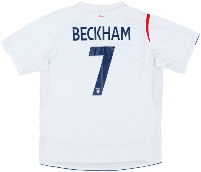 2005-07 England Home Shirt Beckham #7 - 10/10 - (L)