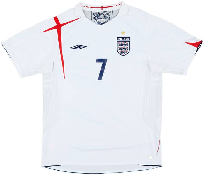 2005-07 England Home Shirt Beckham #7 - 10/10 - (L)