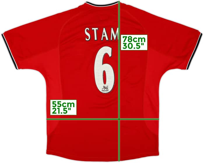 2000-02 Manchester United Home Shirt Stam #6 - 6/10 - (L)