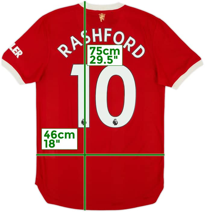 2021-22 Manchester United Authentic Home Shirt Rashford #10 - 8/10 - (S)