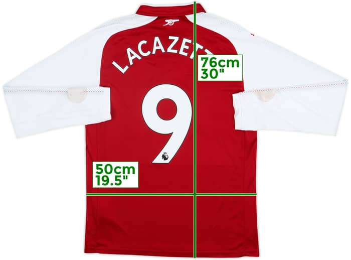 2017-18 Arsenal Home L/S Shirt Lacazette #9 - 5/10 - (M)