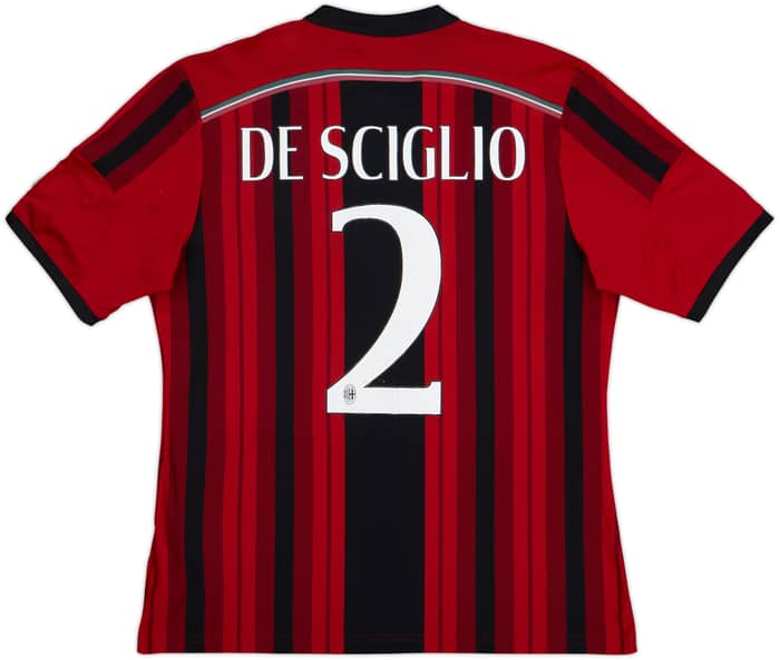 2014-15 AC Milan Home Shirt De Sciglio #2 - 7/10 - (L)