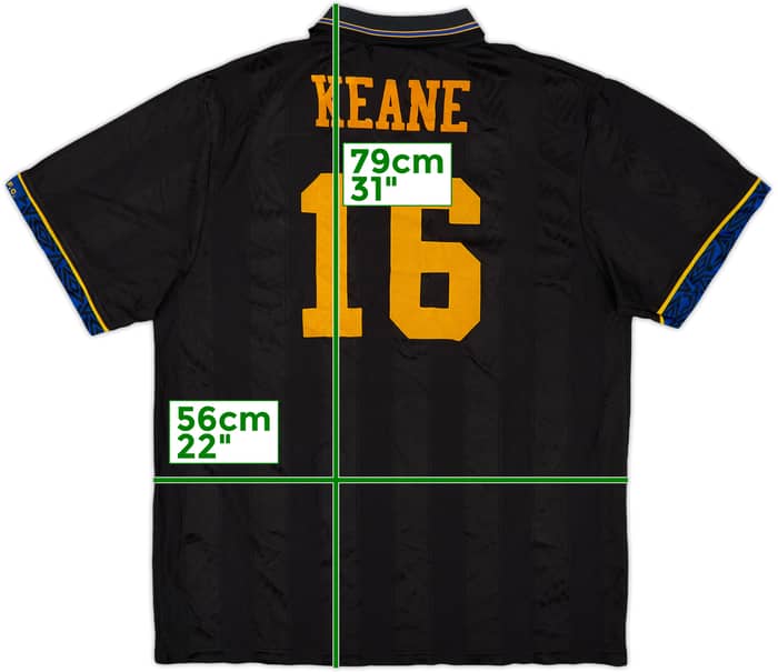 1993-95 Manchester United Away Shirt Keane #16 - 6/10 - (XL)